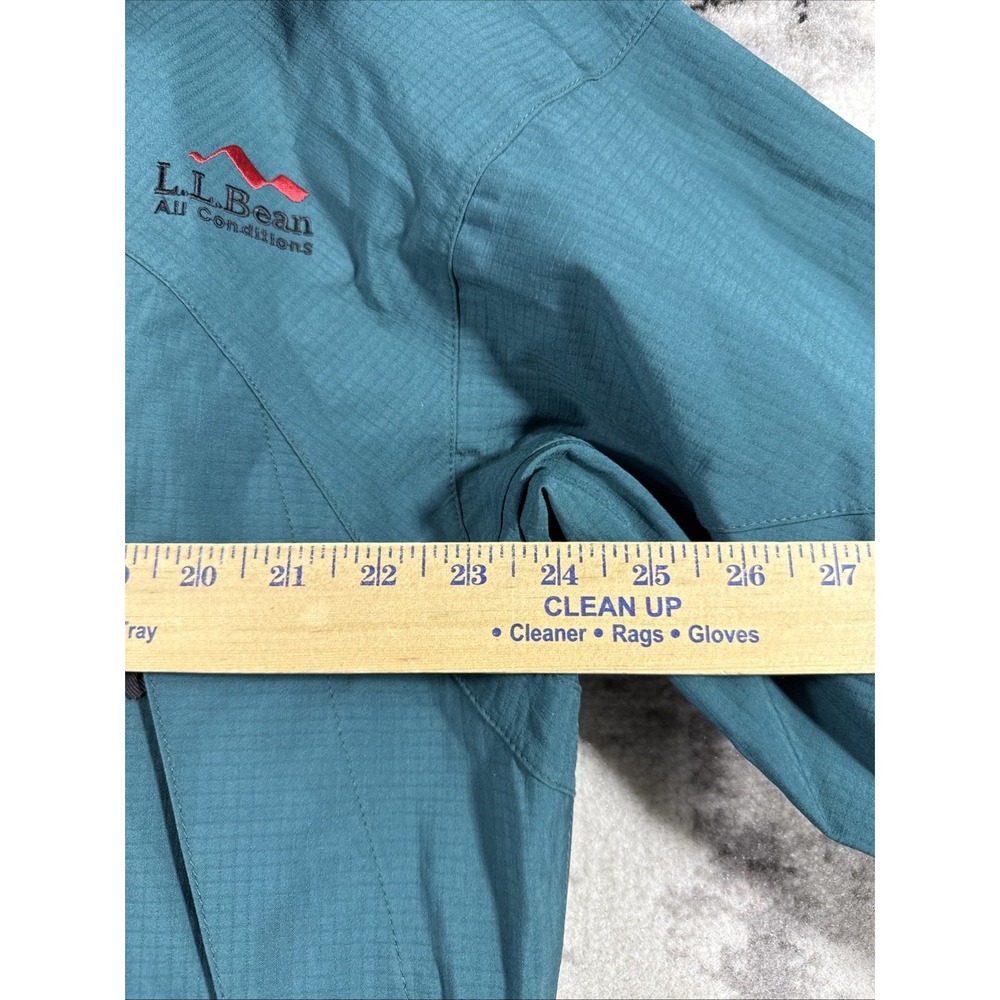 LL Bean All Conditions Jacket Mens Large Blue Green Goretex Outdoors Full Zip - Picture 5 of 13